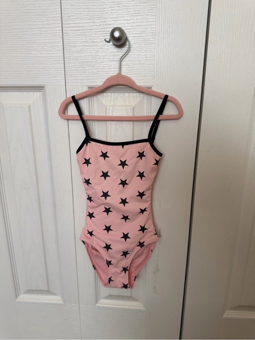 Zara Pink One-Piece Swimsuit with Black Star Print